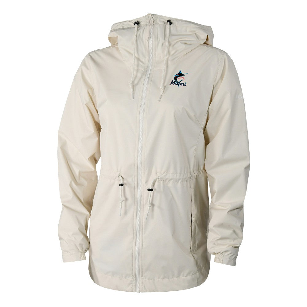 Miami Marlins Columbia Women's Lily Park Full-Zip Rain Jacket - MLB Jackets