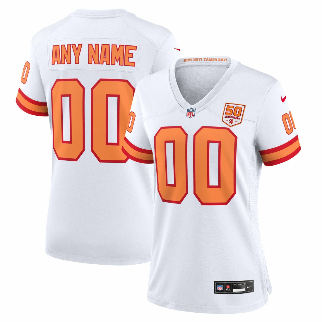 Tampa Bay Buccaneers 76  Women's 50th Season Alternate Custom Game Jersey | NFL Hot