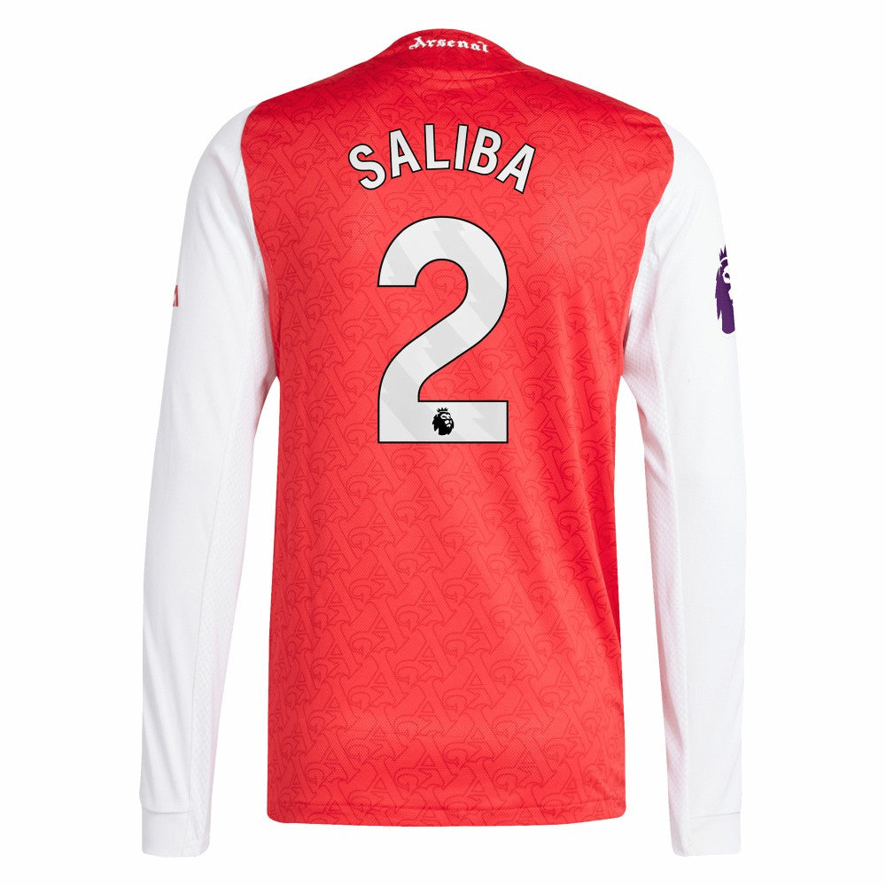 William Saliba Arsenal 2025/26 Home Long Sleeve Player Jersey