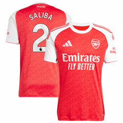 William Saliba Arsenal 2025/26 Home Replica Player Jersey
