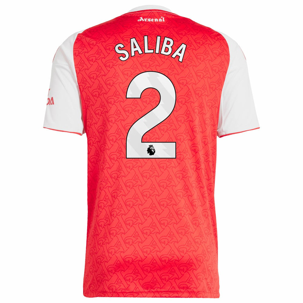 William Saliba Arsenal 2025/26 Home Replica Player Jersey