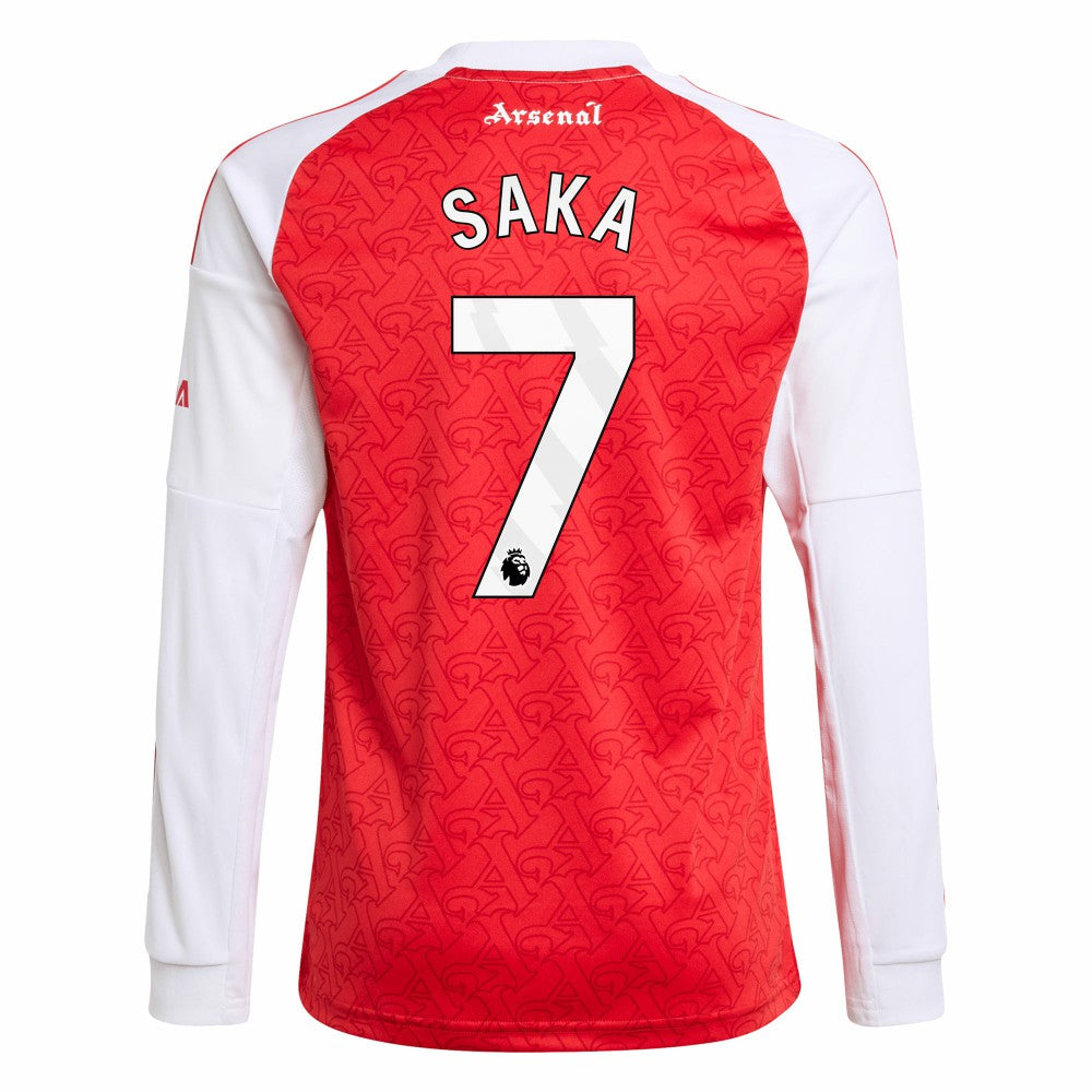 Bukayo Saka Arsenal Youth 2025/26 Home Replica Long Sleeve Player Jersey