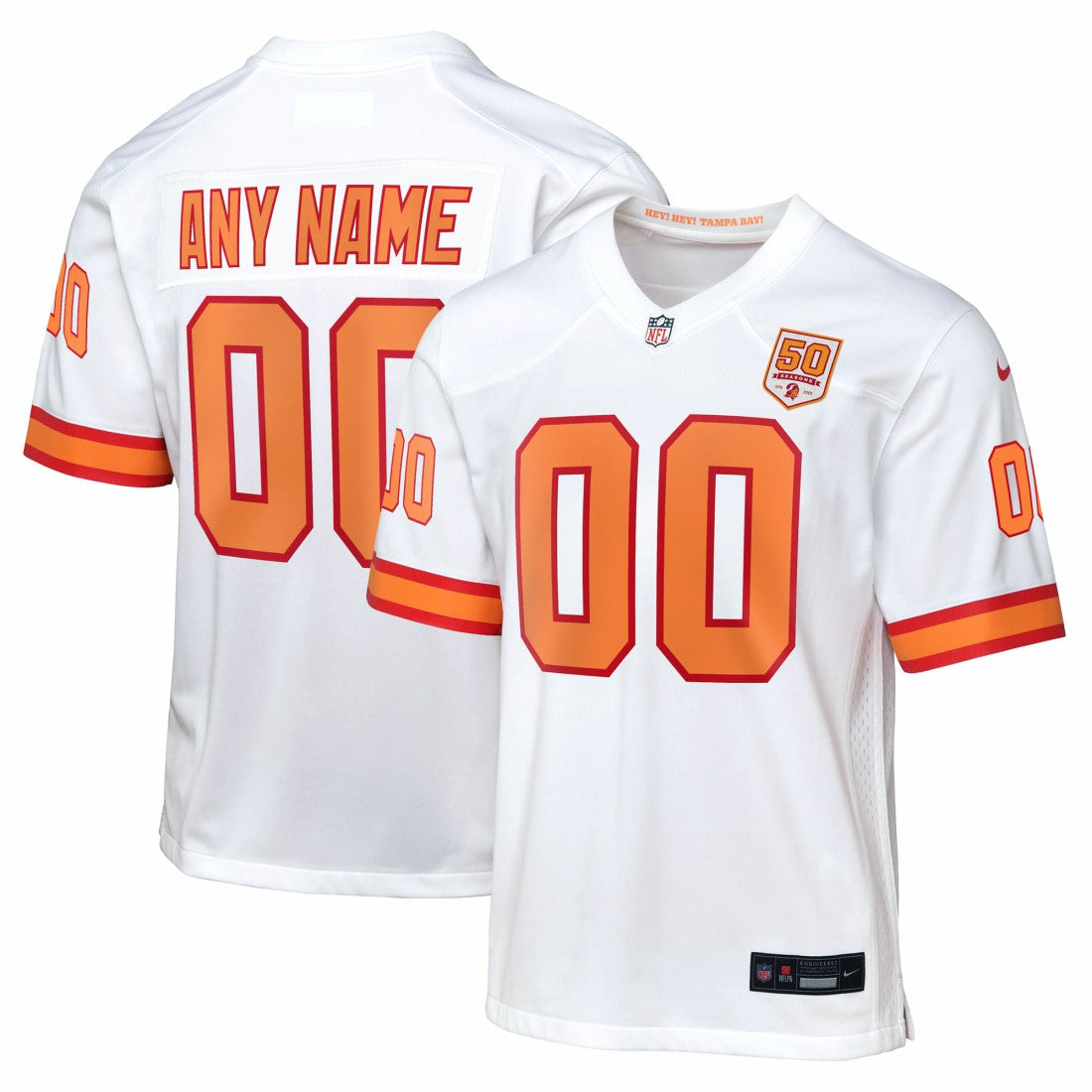 Tampa Bay Buccaneers Youth 50th Anniversary Custom Game Jersey | NFL Outlet