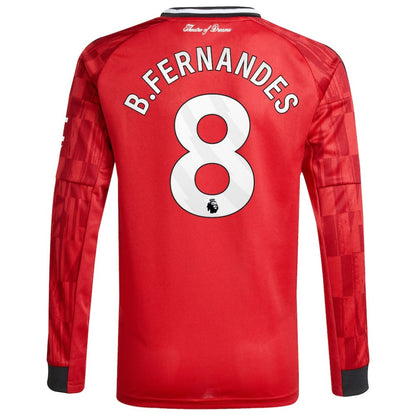 Bruno Fernandes Manchester United Youth Home 2025/26 Replica Player Long Sleeve Jersey Discount - Red