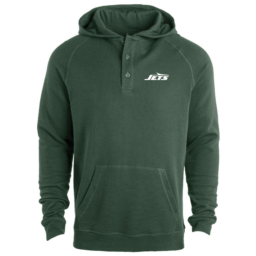 New York Jets Dunbrooke Montana Raglan Thermal Hoodie | NFL Discount