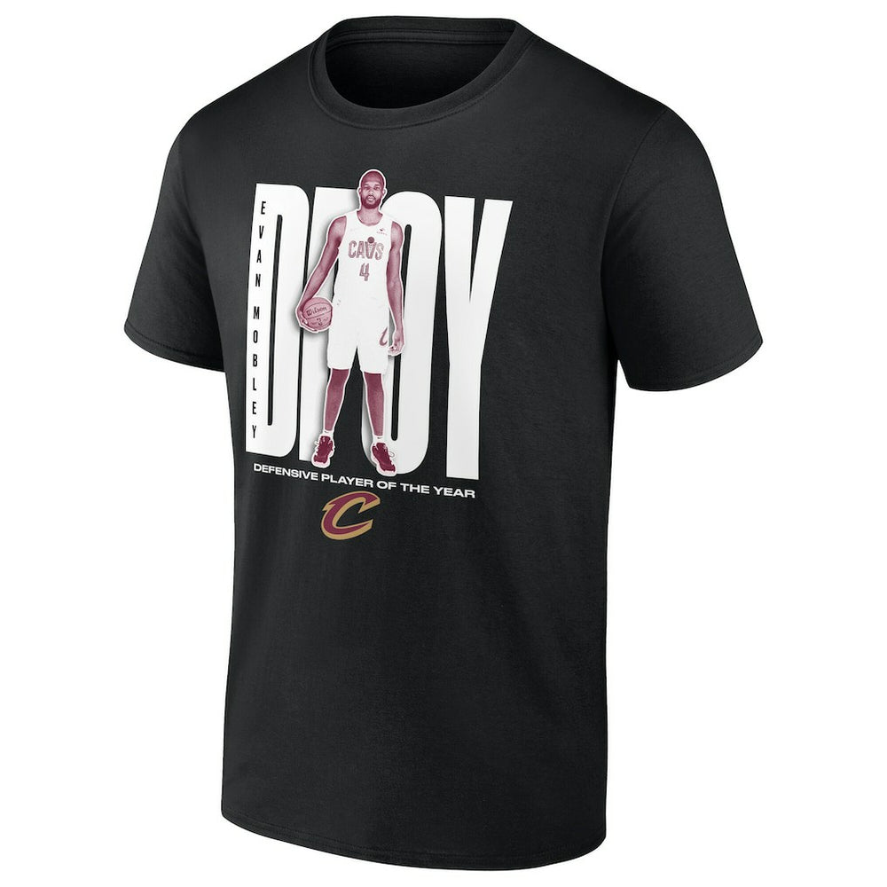 Black Evan Mobley Cleveland Cavaliers 2025 NBA Defensive Player of the Year T-Shirt sale | NBA