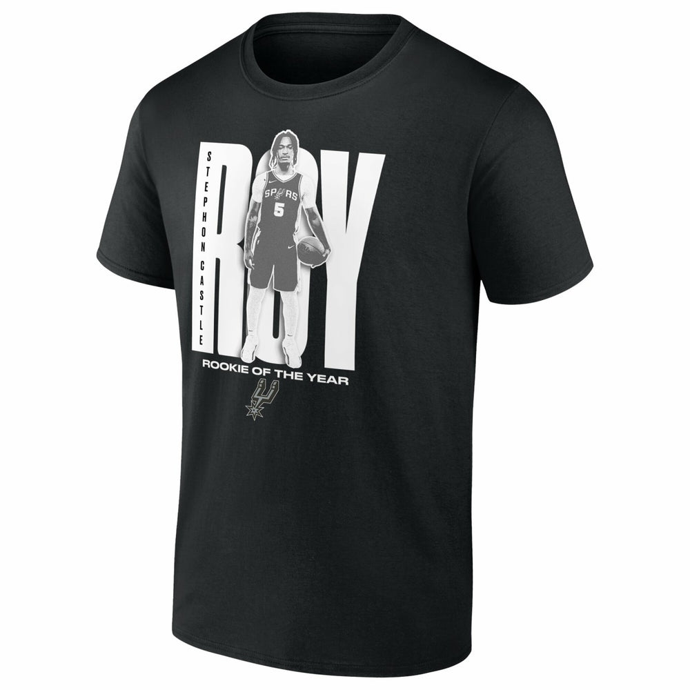 Black Stephon Castle San Antonio Spurs 2025 NBA Rookie of the Year T-Shirt | NBA