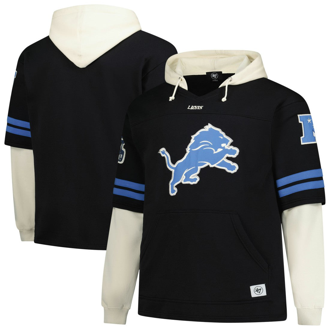 Detroit Lions '47 Big & Tall Split Zone Cornerback V-Neck Hoodie | NFL Hot