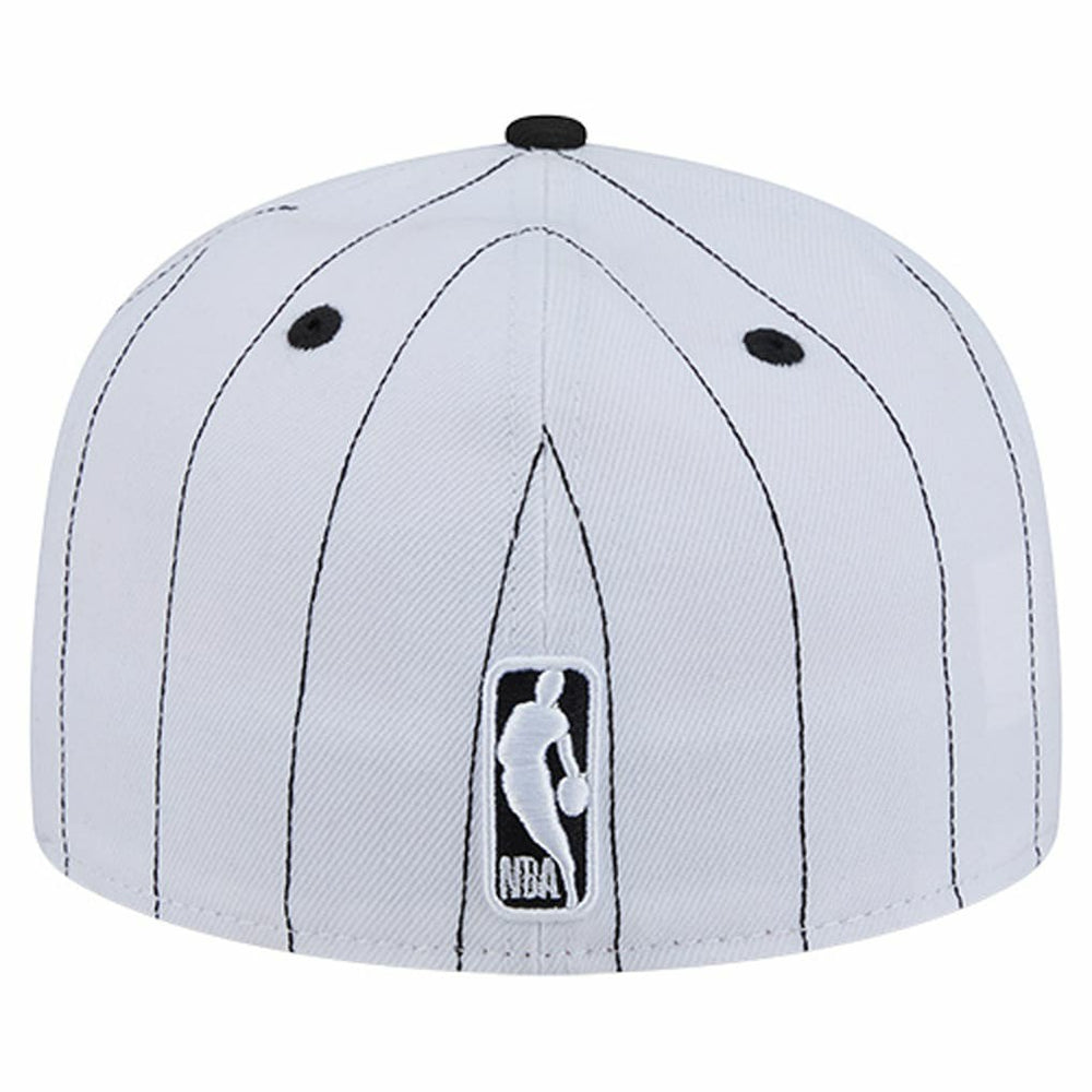 White Chicago Bulls Wordmark Pinstripe 59FIFTY Fitted Hat | NBA