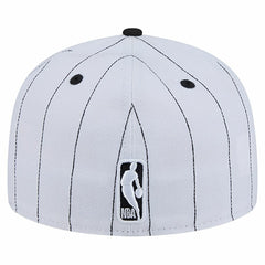 White Chicago Bulls Wordmark Pinstripe 59FIFTY Fitted Hat | NBA