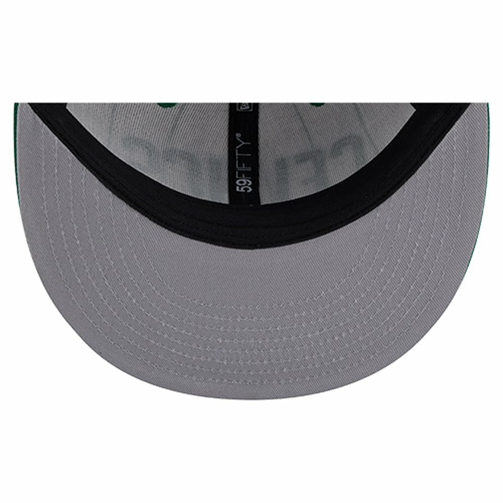 White Boston Celtics Wordmark Pinstripe 59FIFTY Fitted Hat | NBA