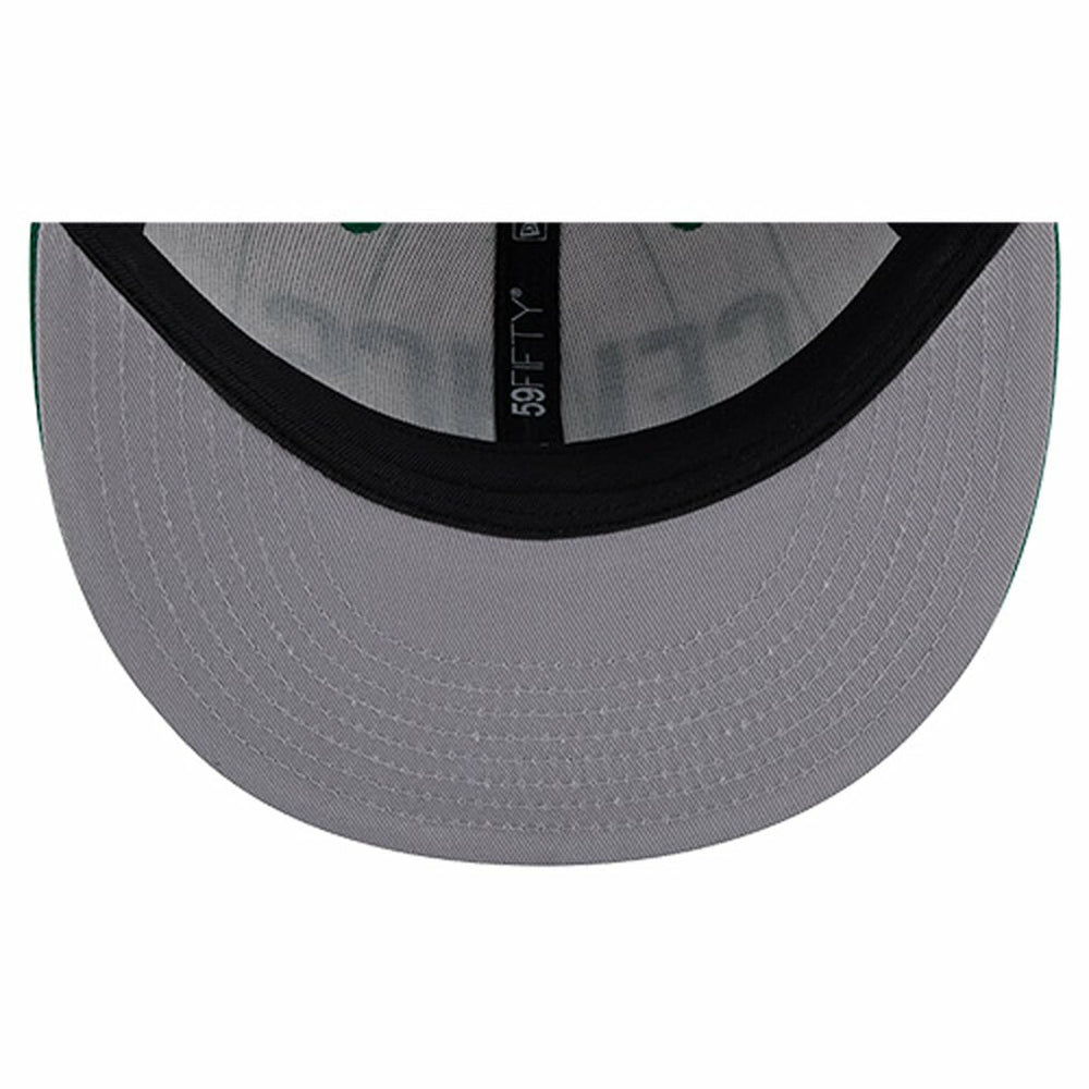 White Boston Celtics Wordmark Pinstripe 59FIFTY Fitted Hat | NBA
