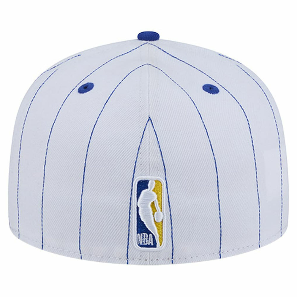 White Golden State Warriors Wordmark Pinstripe 59FIFTY Fitted Hat sale | NBA