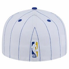 White Golden State Warriors Wordmark Pinstripe 59FIFTY Fitted Hat sale | NBA