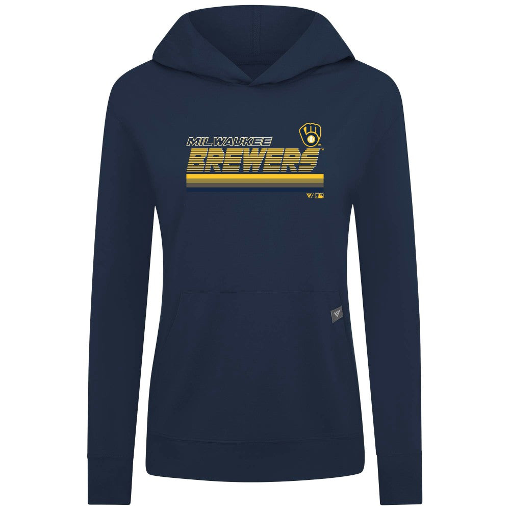 Milwaukee Brewers Levelwear Women's Relay Breaker Pullover Hoodie - MLB Hoodies