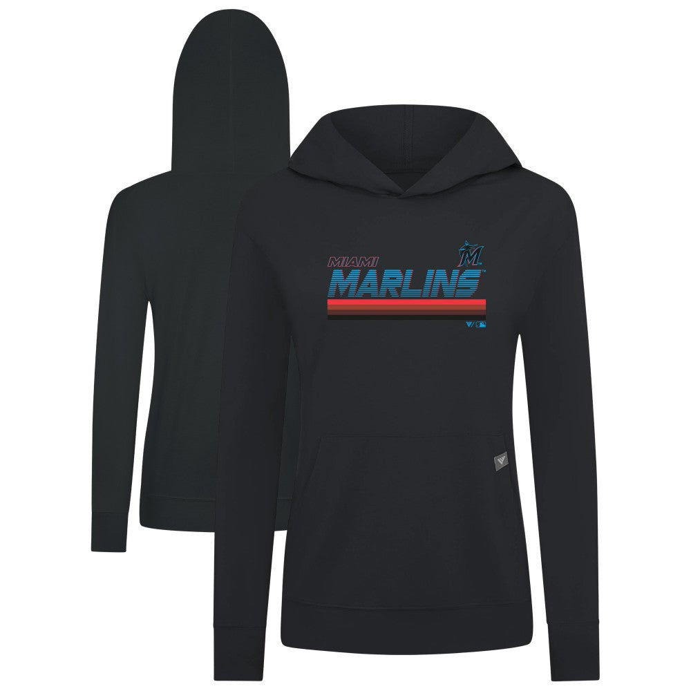 Miami Marlins Levelwear Women's Relay Breaker Pullover Hoodie - MLB Hoodies