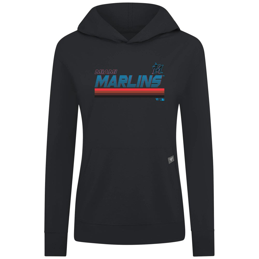 Miami Marlins Levelwear Women's Relay Breaker Pullover Hoodie - MLB Hoodies