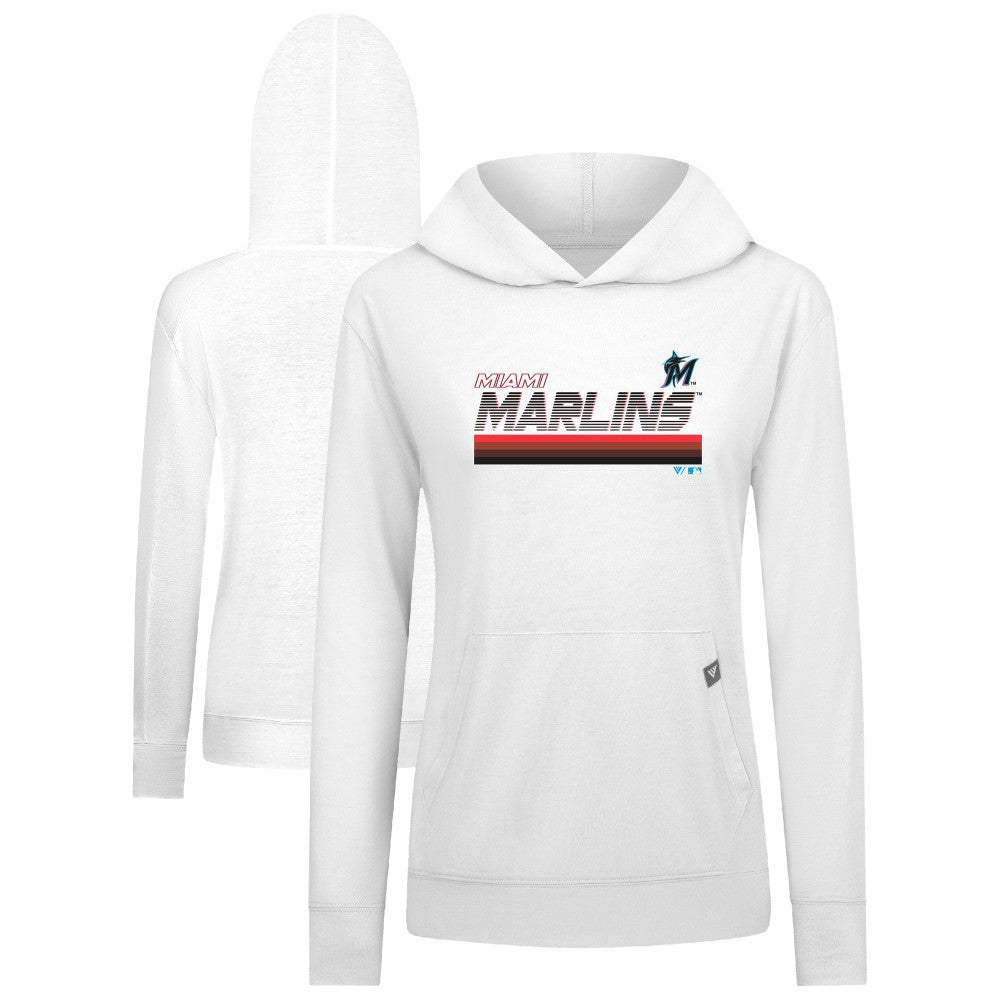 Miami Marlins Levelwear Women's Relay Breaker Pullover Hoodie - MLB Hoodies