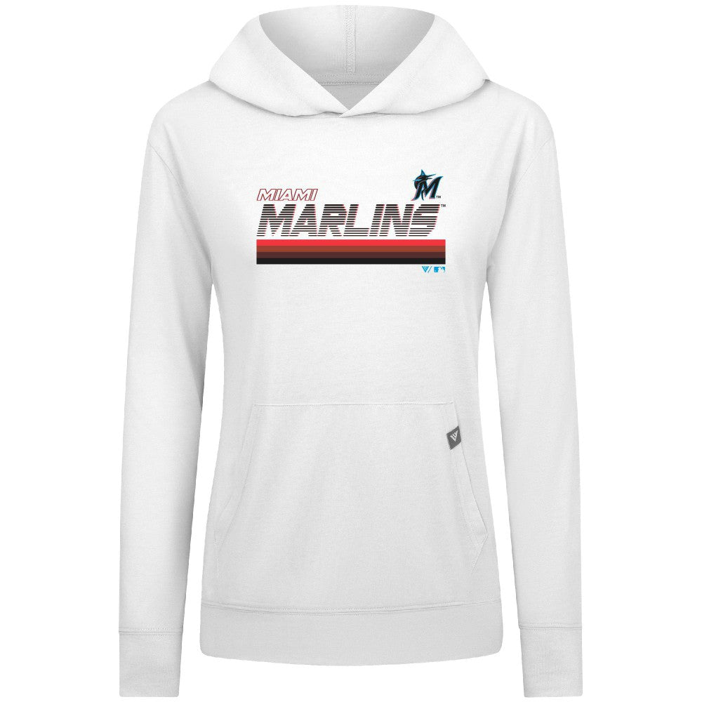 Miami Marlins Levelwear Women's Relay Breaker Pullover Hoodie - MLB Hoodies