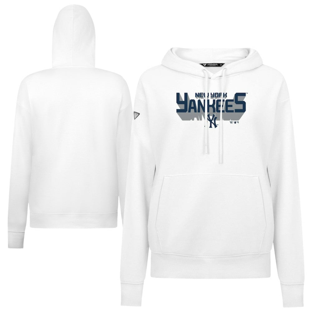New York Yankees Levelwear Women's Adorn Retro 3D Pullover Hoodie - MLB Hoodies