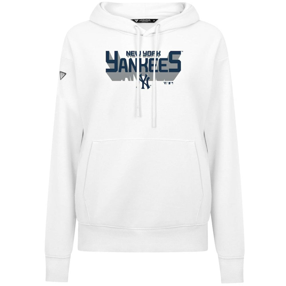 New York Yankees Levelwear Women's Adorn Retro 3D Pullover Hoodie - MLB Hoodies