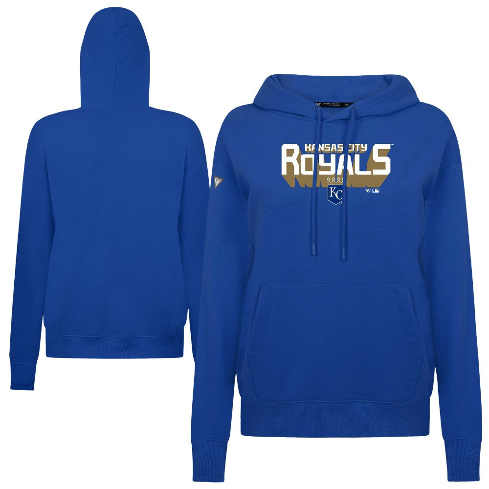Kansas City Royals Levelwear Women's Adorn Retro 3D Pullover Hoodie - MLB Hoodies