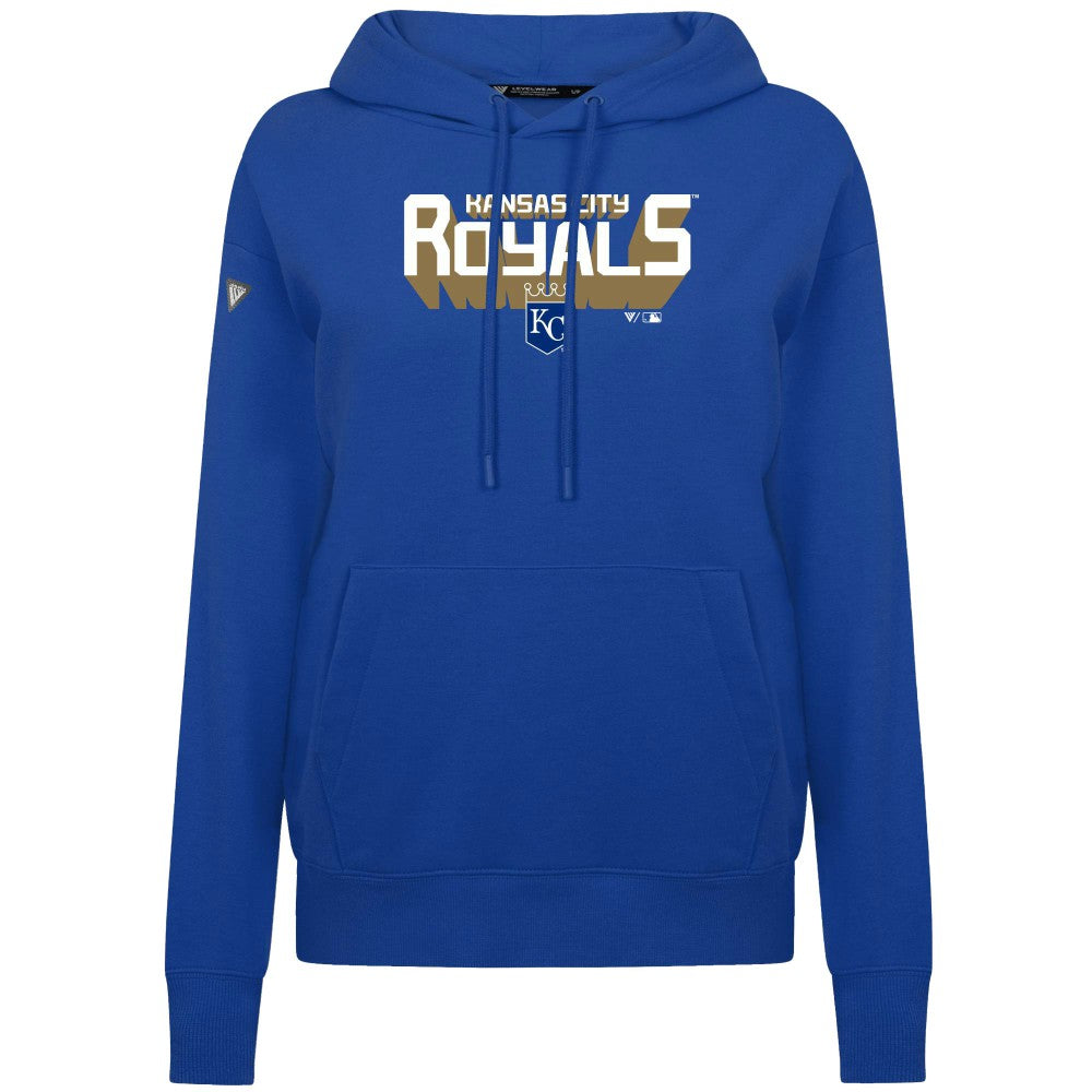 Kansas City Royals Levelwear Women's Adorn Retro 3D Pullover Hoodie - MLB Hoodies