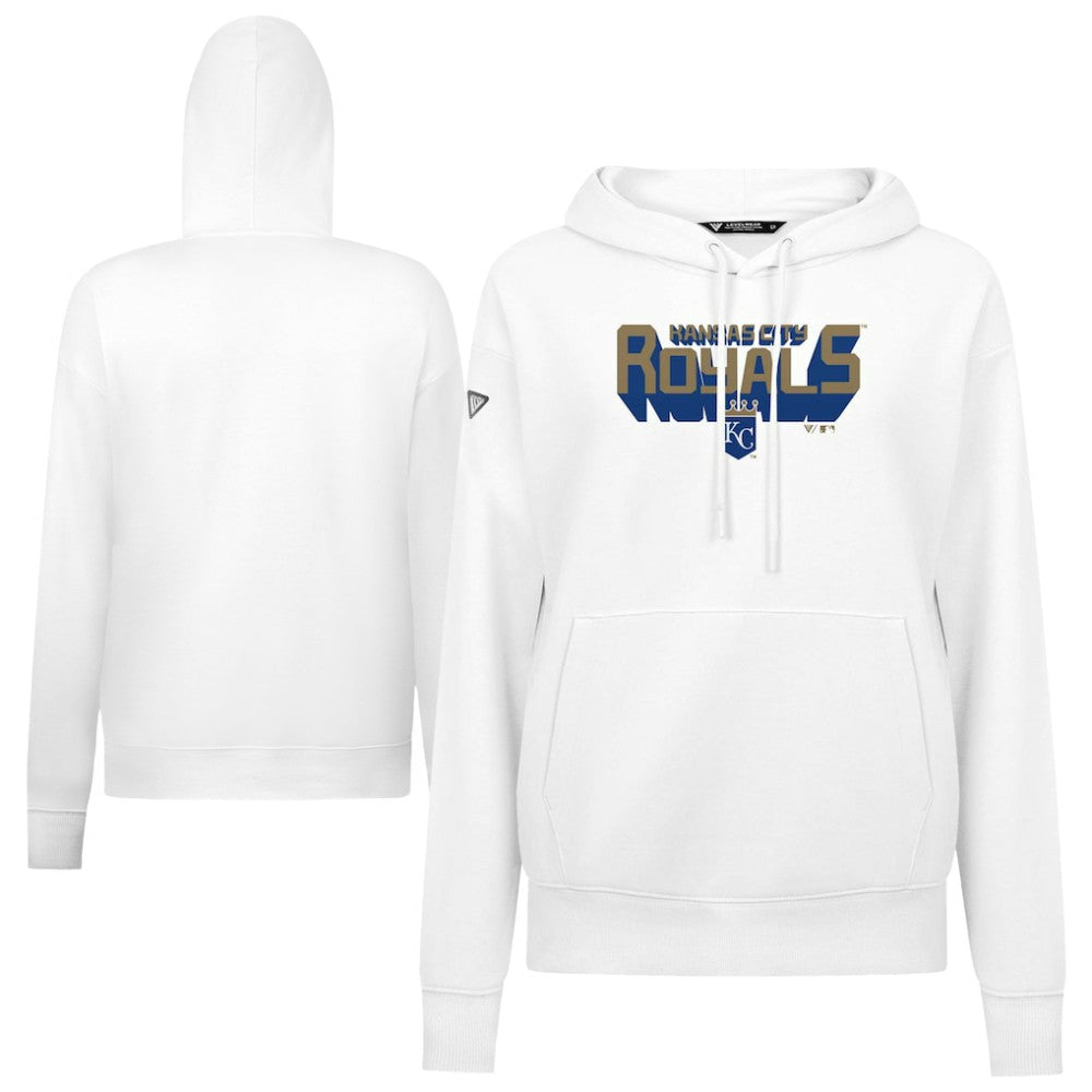 Kansas City Royals Levelwear Women's Adorn Retro 3D Pullover Hoodie - MLB Hoodies