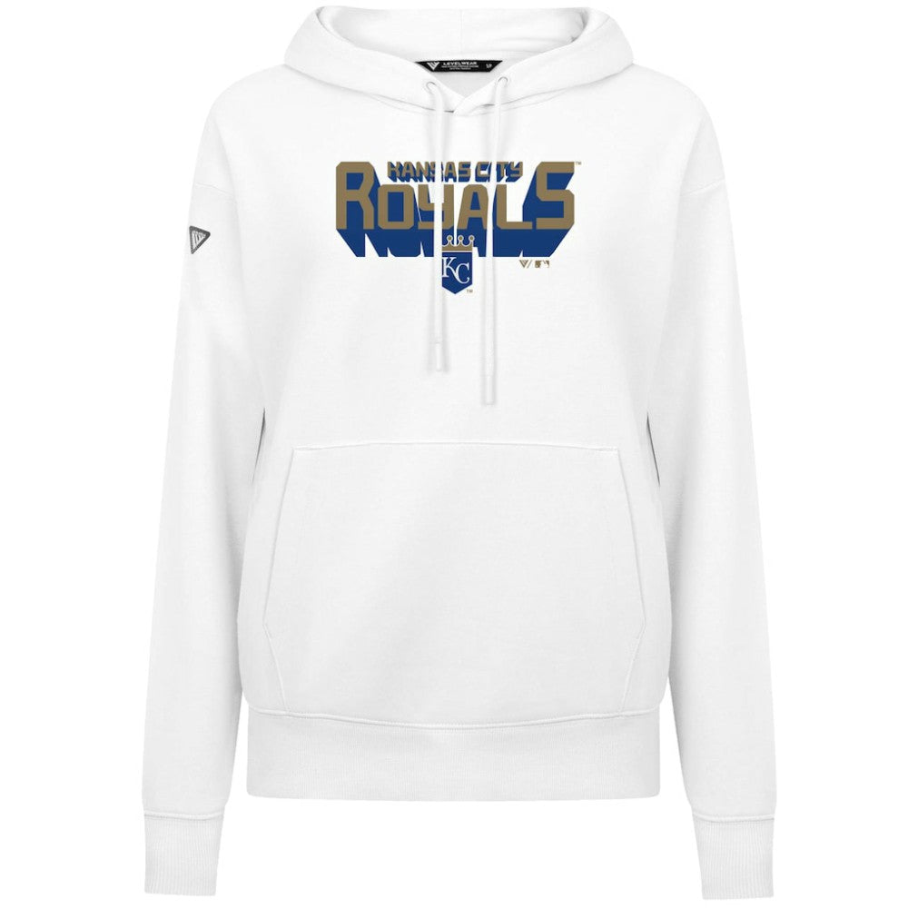 Kansas City Royals Levelwear Women's Adorn Retro 3D Pullover Hoodie - MLB Hoodies