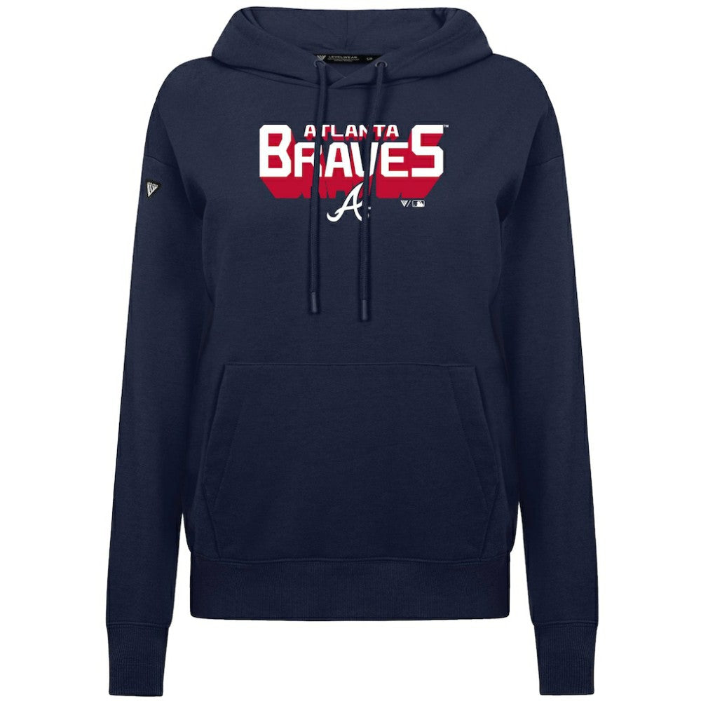 Atlanta Braves Levelwear Women's Adorn Retro 3D Pullover Hoodie - MLB Hoodies