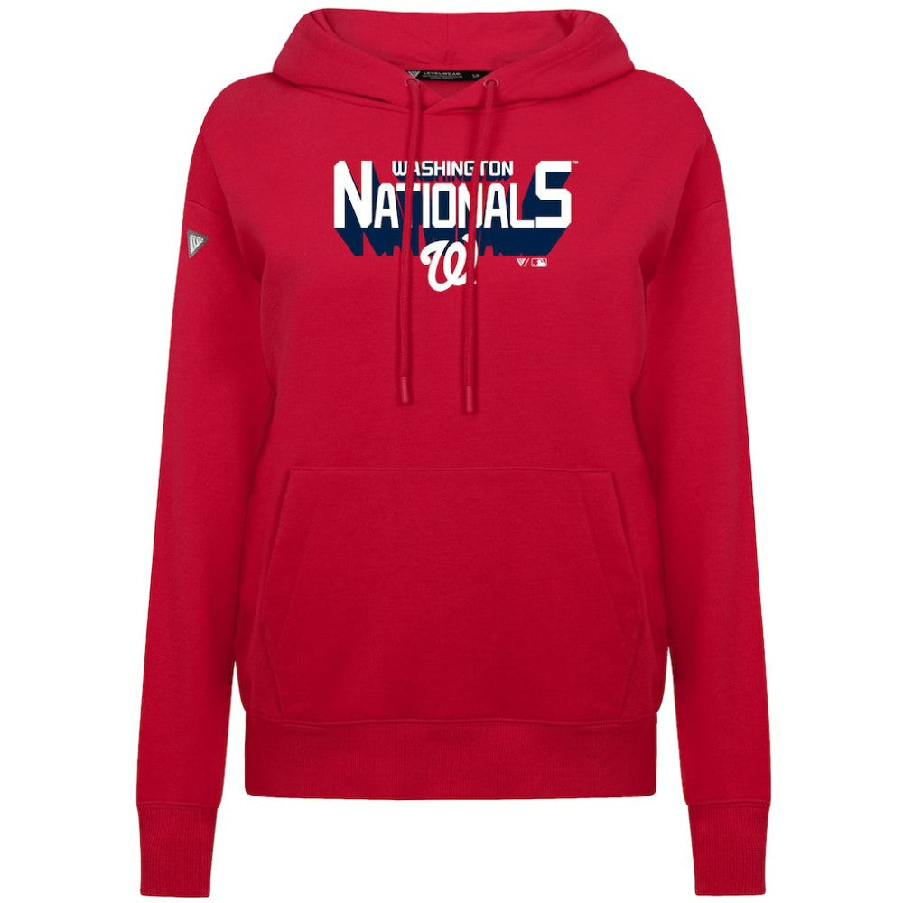Washington Nationals Levelwear Women's Adorn Retro 3D Pullover Hoodie - MLB Hoodies