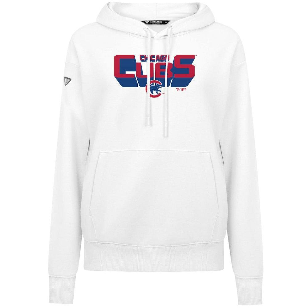 Chicago Cubs Levelwear Women's Adorn Retro 3D Pullover Hoodie - MLB Hoodies