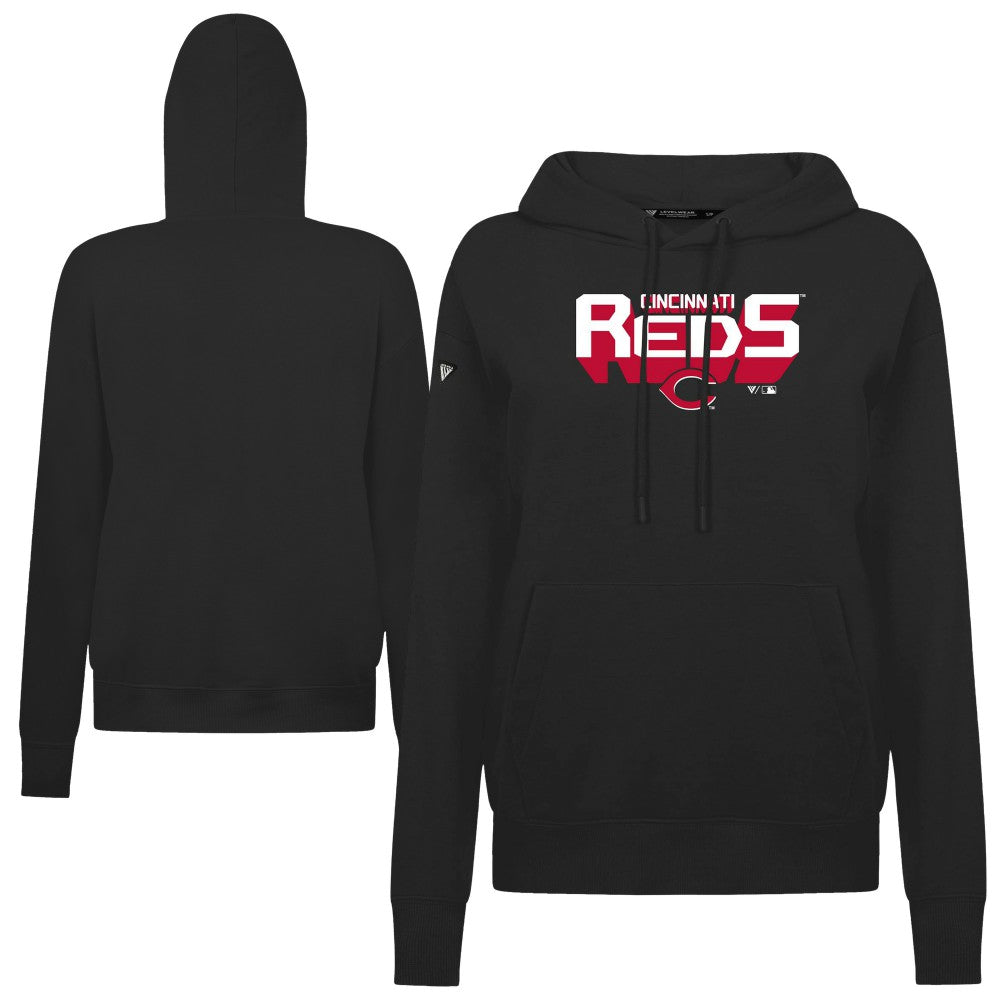 Cincinnati Reds Levelwear Women's Adorn Retro 3D Pullover Hoodie - MLB Hoodies