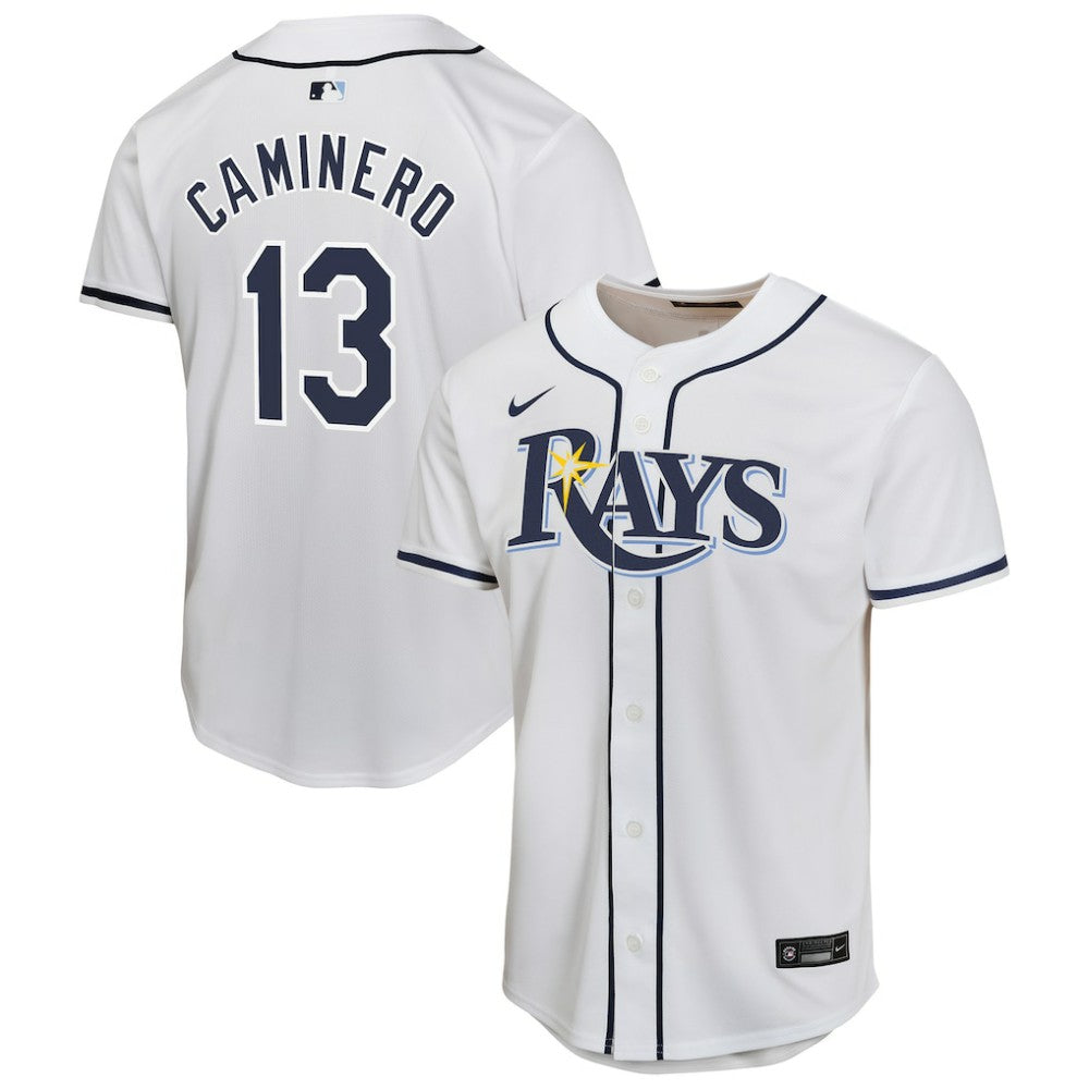 Junior Caminero Tampa Bay Rays Nike Youth Home Player Game Jersey - MLB Jerseys