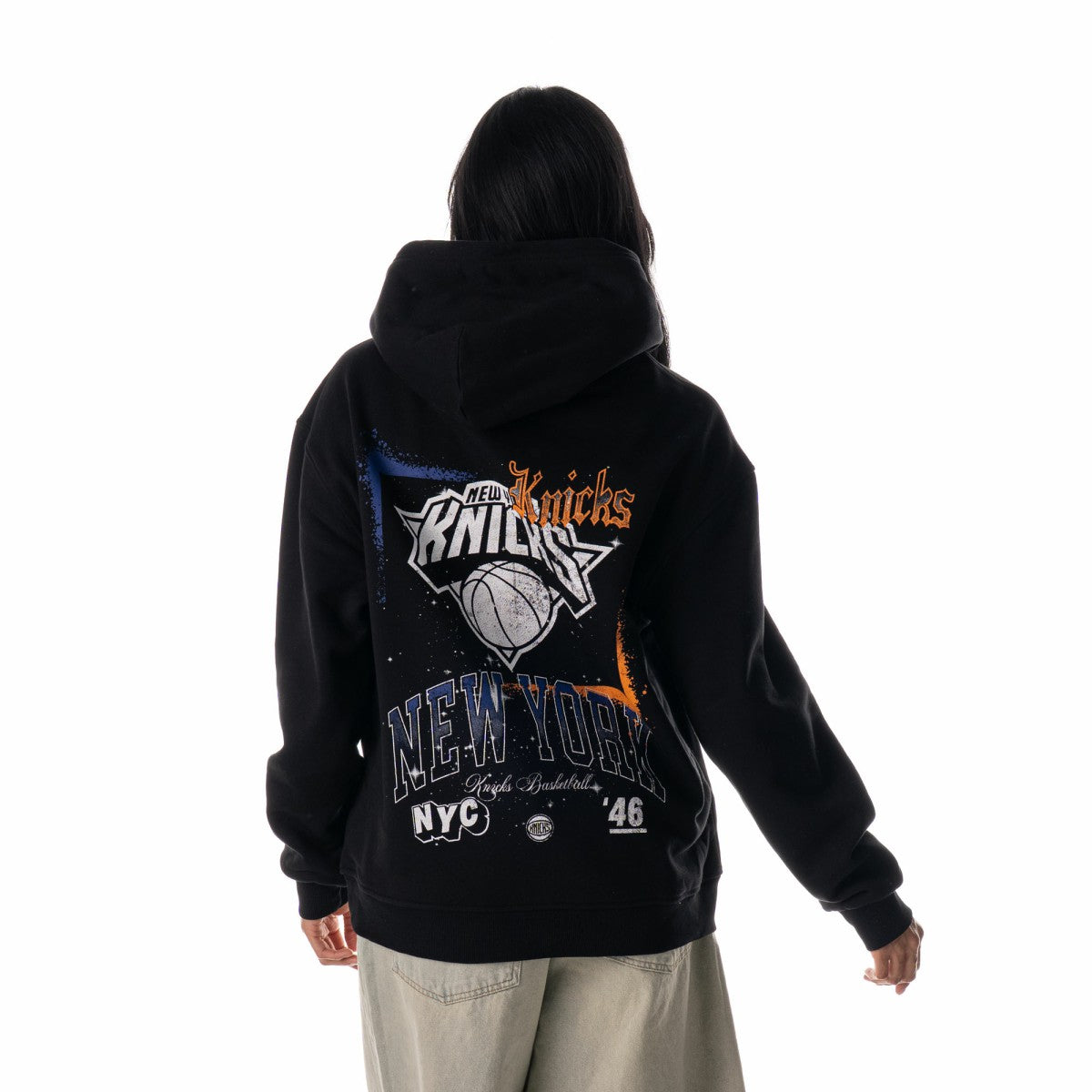 Black New York Knicks The Wild Collective Unisex Splatter Premium Hoodie | NBA
