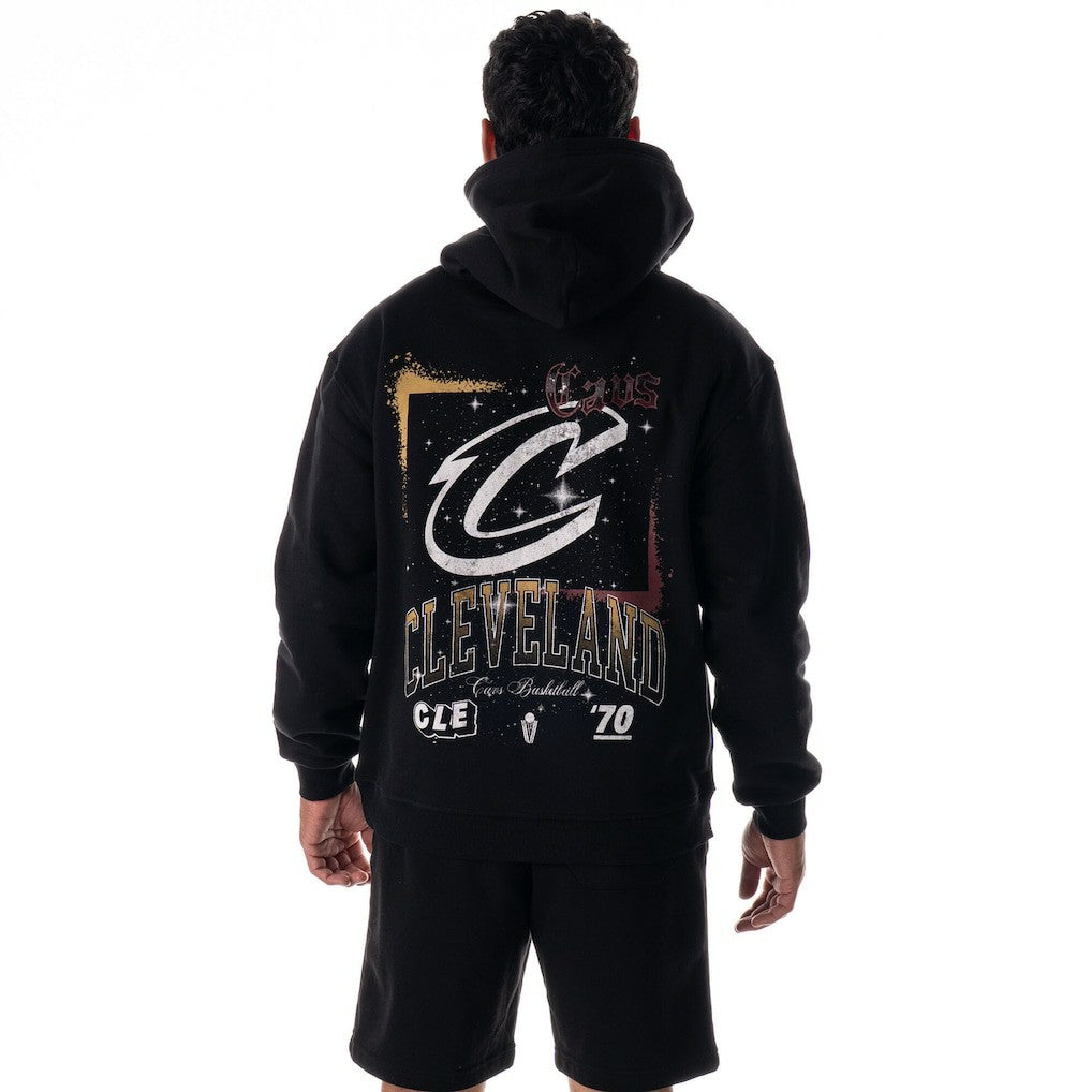 Black Cleveland Cavaliers The Wild Collective Unisex Splatter Premium Hoodie | NBA