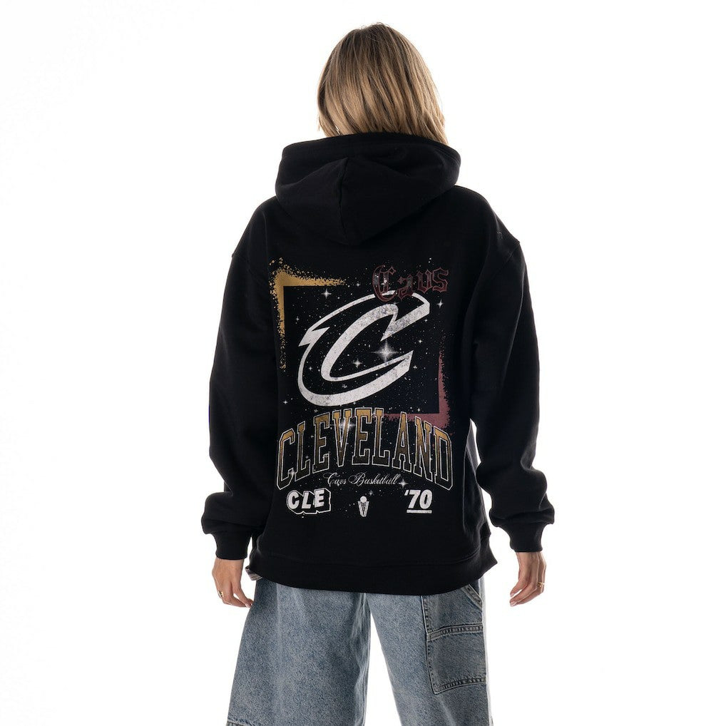 Black Cleveland Cavaliers The Wild Collective Unisex Splatter Premium Hoodie | NBA