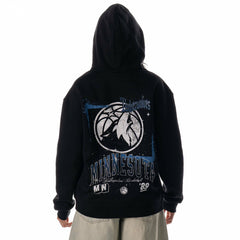 Black Minnesota Timberwolves The Wild Collective Unisex Splatter Premium Hoodie | NBA
