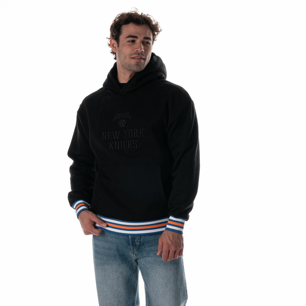 Black New York Knicks The Wild Collective Unisex Custom Rib Tonal Premium Hoodie | NBA