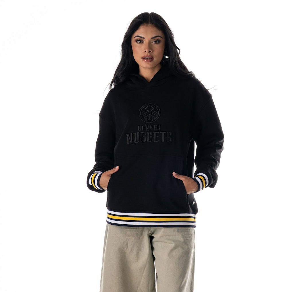 Black Denver Nuggets The Wild Collective Unisex Custom Rib Tonal Premium Hoodie sale | NBA