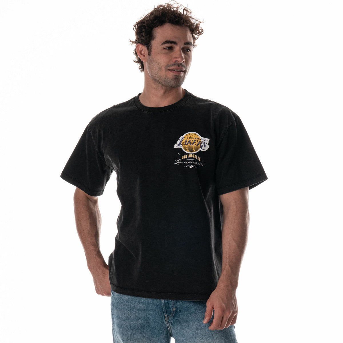 Black Los Angeles Lakers The Wild Collective Unisex Oversized Streetwear T-Shirt | NBA