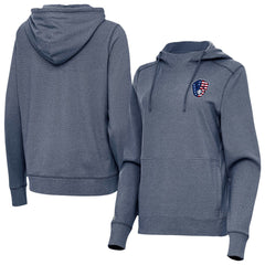 Milwaukee Brewers Antigua Women's Justice Stars and Stripes Team Logo Pullover Hoodie - MLB Hoodies