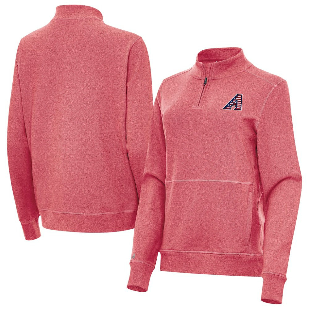 Arizona Diamondbacks Antigua Women's Crush Stars and Stripes Team Logo Quarter-Zip Pullover Top - MLB Pullover