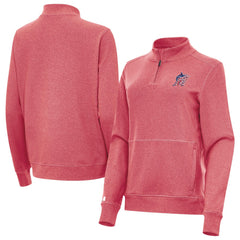 Miami Marlins Antigua Women's Crush Stars and Stripes Team Logo Quarter-Zip Pullover Top - MLB Pullover
