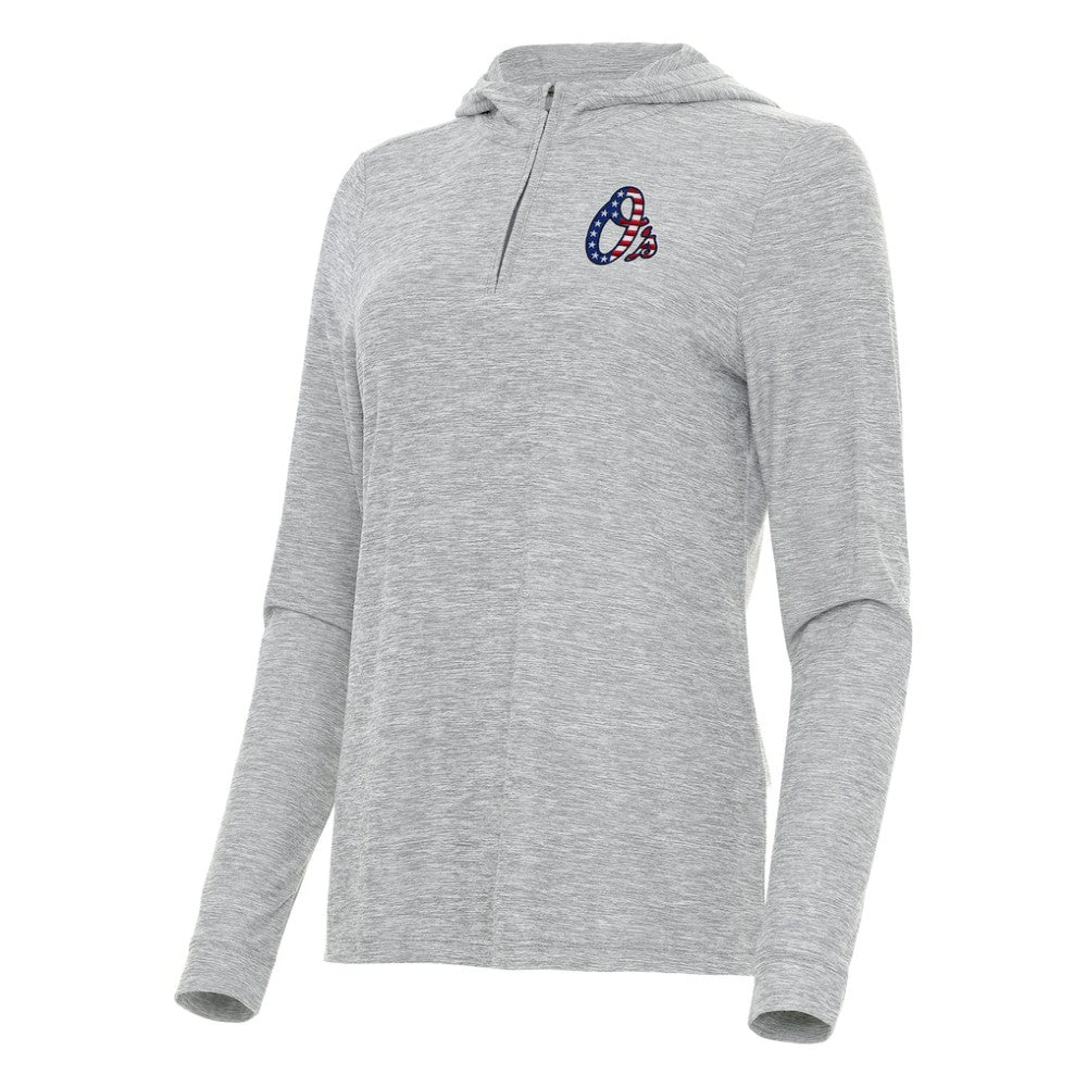 Baltimore Orioles Antigua Women's Daybreak Quarter-Zip Hoodie - MLB Hoodies