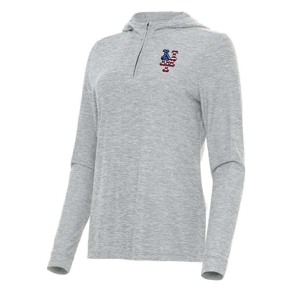 New York Mets Antigua Women's Daybreak Quarter-Zip Hoodie - MLB Hoodies