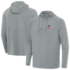 Miami Marlins Antigua Spikes Stars and Stripes Team Logo Quarter-Zip Pullover Hoodie - MLB Hoodies