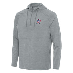 Miami Marlins Antigua Spikes Stars and Stripes Team Logo Quarter-Zip Pullover Hoodie - MLB Hoodies