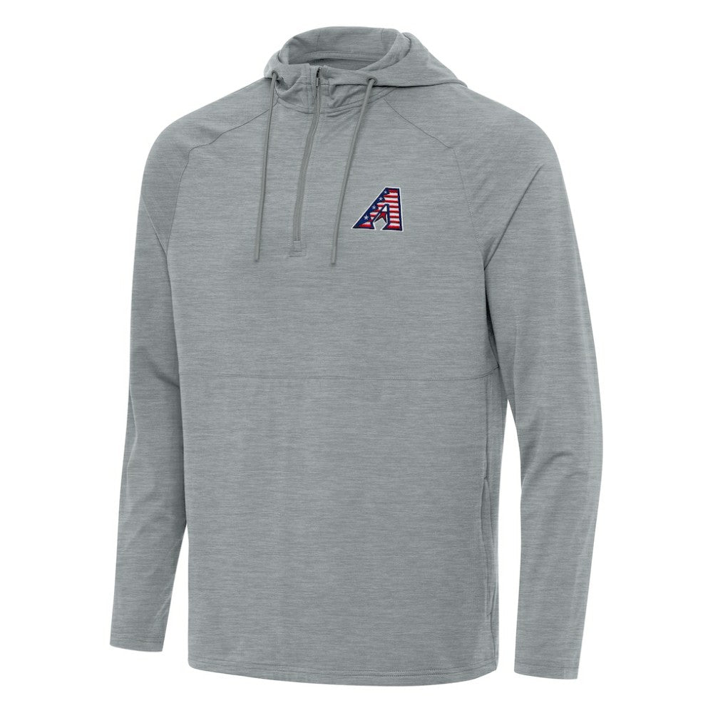 Arizona Diamondbacks Antigua Spikes Stars and Stripes Team Logo Quarter-Zip Pullover Hoodie - MLB Hoodies