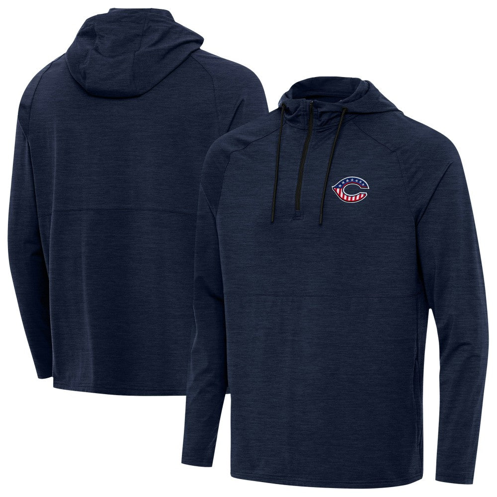 Cincinnati Reds Antigua Spikes Stars and Stripes Team Logo Quarter-Zip Pullover Hoodie - MLB Hoodies